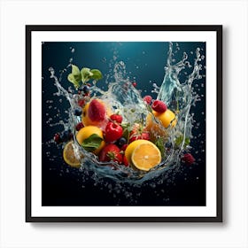 Fruit Splashing Water 11 Art Print