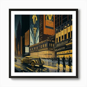 New York City At Night Art Print