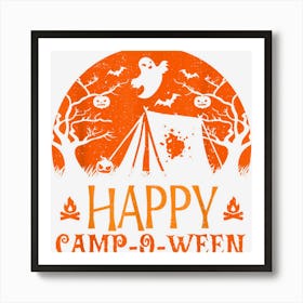 Happy Camp O Ween Funny Camper Halloween Tent Camping Art Print