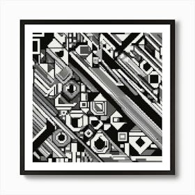 Bold Geometric Shapes pic cell art print 3 Art Print