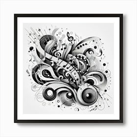 Black and White Abstract Art 289 Art Print