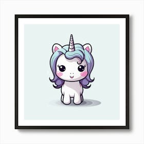 Cute Unicorn Painting, Kawaii Unicorn, Kawaii Art, Kawaii Art Art Print