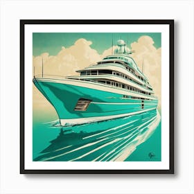 Yacht In The Ocean 5 Art Print