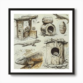 Lizards Art Print