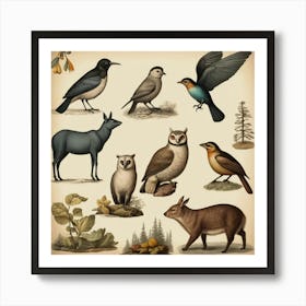 Default Default Vintage Animals For Defferent Seasons Aestethi 2 (1) Art Print