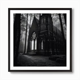 Dark Church In The Woods Art Print