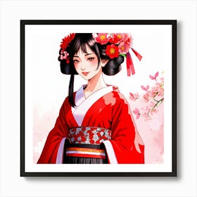 Japanese Girl Art Print