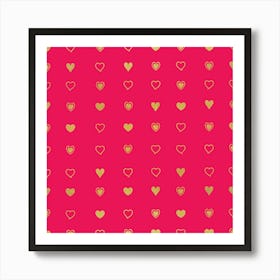 Gold Hearts Art Print