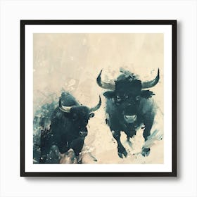 Bulls Running 1 Art Print