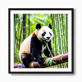 Panda Bear Eating Bamboo 2 Art Print