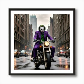 Joker On A Motorcycle 10 Art Print