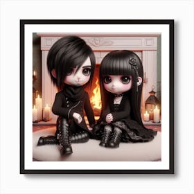 Gothic Couple Art Print