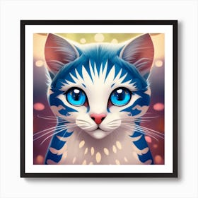 Cat With Blue Eyes  Print Art Print