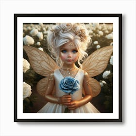 Fairy With Roses Art Print