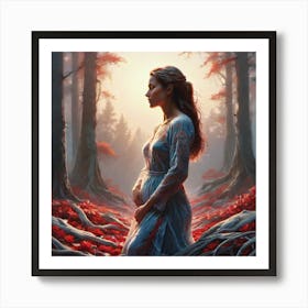 Woman In The Woods 34 Art Print