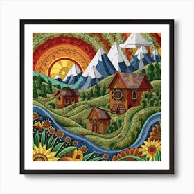Small mountain village 30 Art Print