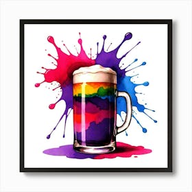 Rainbow Beer Art Print