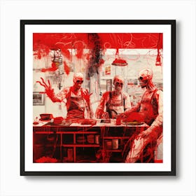 Zombies In The Kitchen Art Print