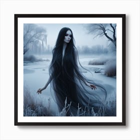 Woman In The Snow Art Print