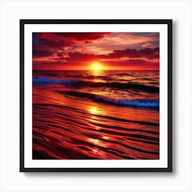 Sunset On The Beach 597 Art Print