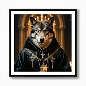 The Revered Lupus, High Priest of the Twilight Order: The Royal Animal Series Art Print