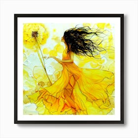 Flower Child - Dandelion Dance Art Print