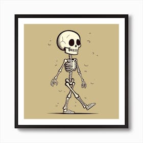 Skeleton Walking 1 Art Print