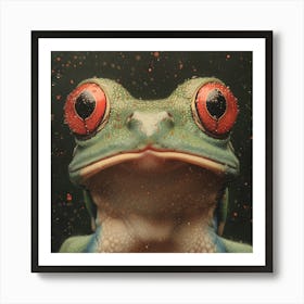 Frog Closeup Stippling Style Art Print