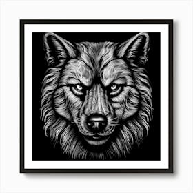 Wolf Head Vector Illustration Art Print