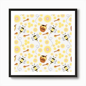 Bees And Honey Art Print