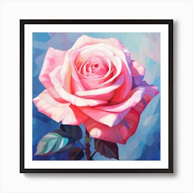 Pink Rose Painting Art Print