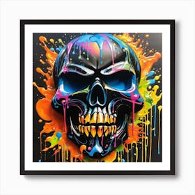 Colorful Skull Painting Art Print