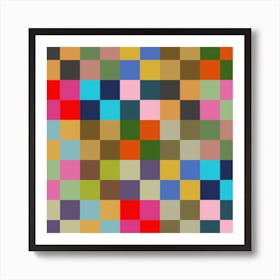 Colorful Checkerboard Art Print