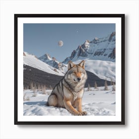 Wolf In The Snow Art Print