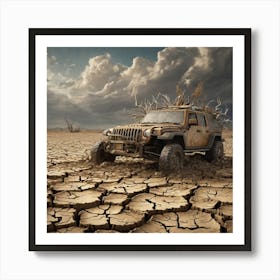 Jeep In The Desert Art Print