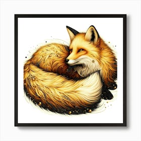 Golden Fox 3 Art Print