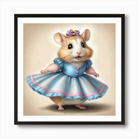 Hamster In A Dress Art Print