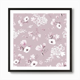 Geranium Flowers Dusty Pink Art Print