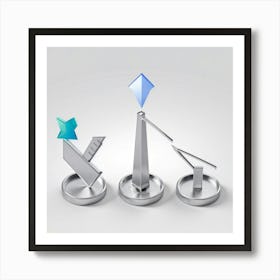 Business And Direction Icons In Three Dimensional Style Ascending Arrows Pointing Upwards Suggestin Art Print