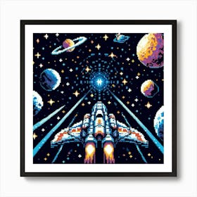 8-bit deep space exploration 1 Art Print