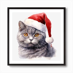 Santa Cat 11 Art Print