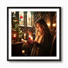 A Serene Christmas Eve Service Parishioners Immersed In Expressions Of Spiritual Surrender Engulfe (6) 1 Art Print