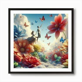 'Clouds And Butterflies' Art Print