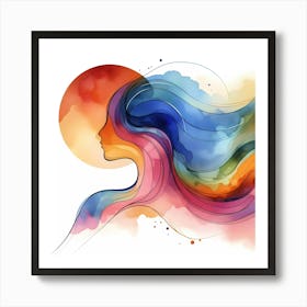 Abstract Watercolor Of A Woman Art Print