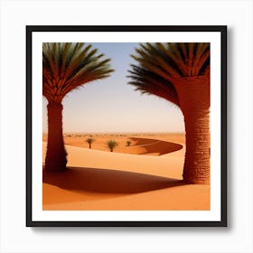 Palm Trees In The Desert Art Print