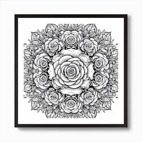 Rose mandala 3 Art Print