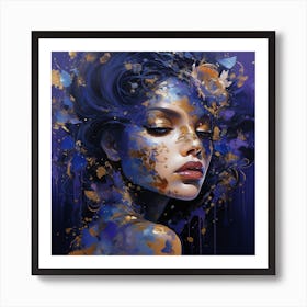 Blue And Gold Art Print