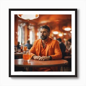 Man In Orange Suit Art Print