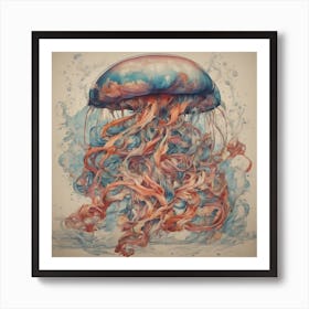 Leonardo Diffusion Xl Jellyfish Art For Tattoo Old School Styl 0 0at3qeo2a Transformed Art Print