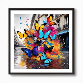 Butterflies In The Rain Art Print